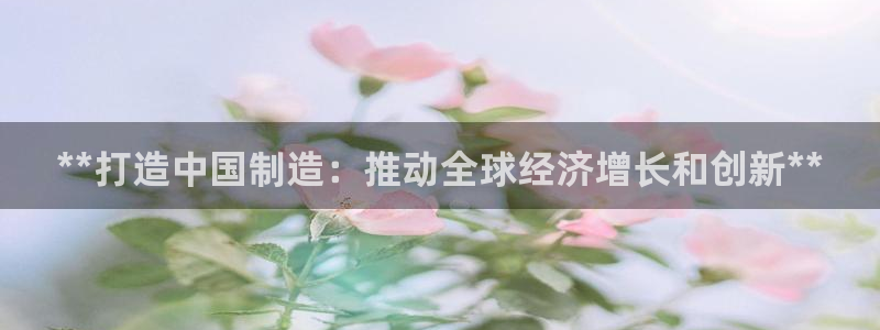 彩神V8平台：**打造中国制造：推动全球经济增长和创新**