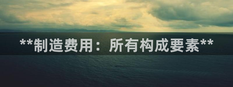 彩神v8是真的挣钱吗：**制造费用：所有构成要素**
