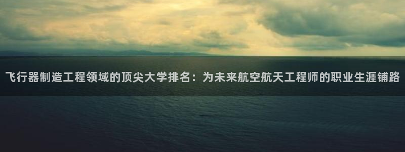 彩神vip购彩大厅：飞行器制造工程领域的顶尖大学排名：为未来航空航天工程师的职业生涯铺路