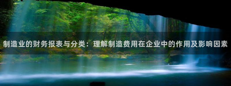 彩神ix平台：制造业的财务报表与分类：理解制造费用在企业中的作用及影响因素